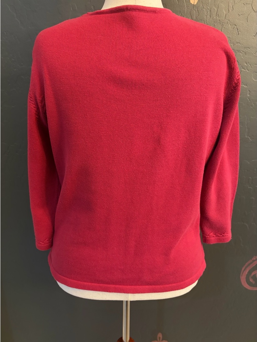Women’s Raspberry Split-Neck Sweater - Picture 2 of 4